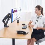 Dual LCD ARM NB F160 Gas Strut Desktop Dual Screen LCD , Monitor Arm , LED Monitor Stand , LCD Stand, LED Monitor Stand ขาตั้งจอคอม 2จอ ,ขาแขวนจอ มอนิเตอร์lcd ,led แบบ 2 จอ แบบตั้งโต๊ะ รองรับจอ 17 -27