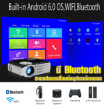 โปรเจคเตอร์ Projector Rigal RD817-WIFI Build in Android WIFI + Bluetotoh - สีดำ-เงิน ( No Screen Logo)   + ฟรี ขาแขวน Projector NB T817-60 + HDMI Cable - Image 3